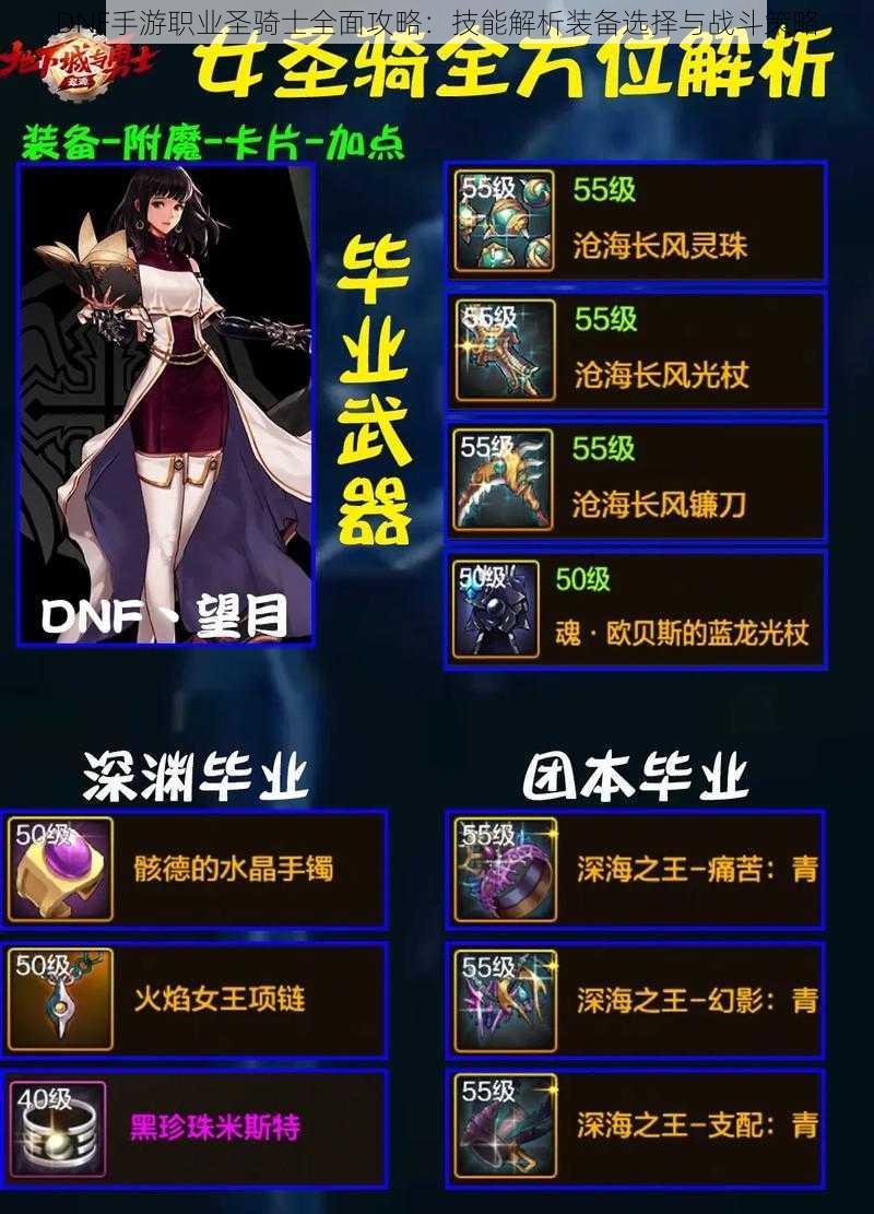 DNF手游职业圣骑士全面攻略:技能解析装备选择与战斗策略